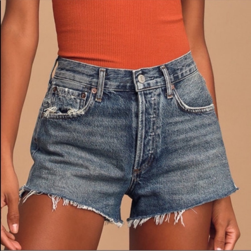 Agolde High Waisted Denim Shorts